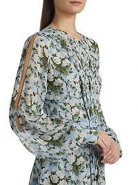 Huma Floral Slit Sleeve Maxi-Dress