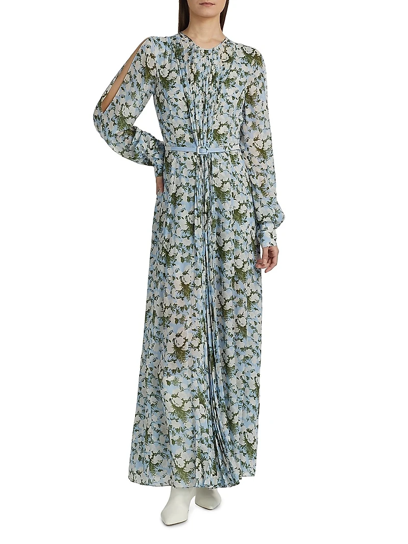 Huma Floral Slit Sleeve Maxi-Dress