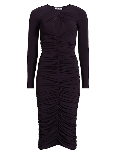 Keyhole Ruched Sheath Dress