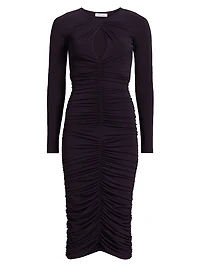 Keyhole Ruched Sheath Dress