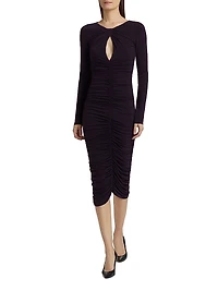 Keyhole Ruched Sheath Dress