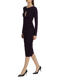 Keyhole Ruched Sheath Dress