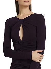 Keyhole Ruched Sheath Dress