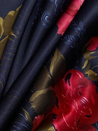 Rania Floral Stretch Silk Midi-Dress