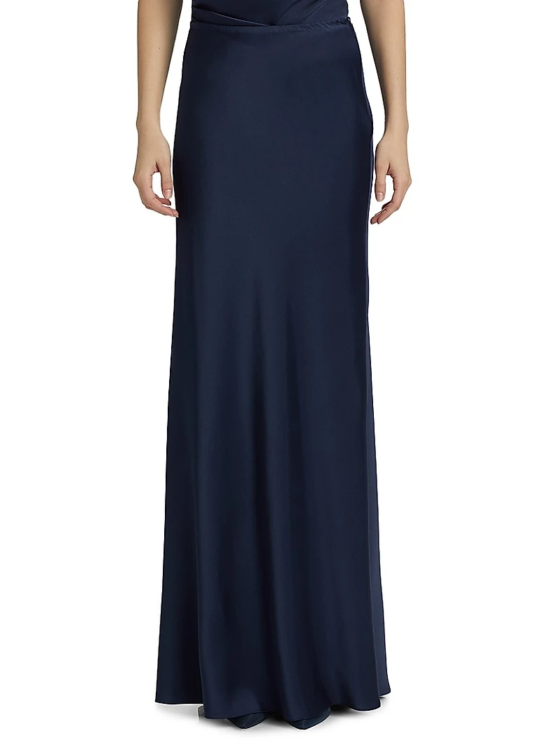 Bias Satin Maxi Skirt