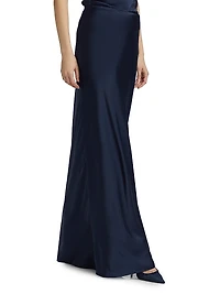 Bias Satin Maxi Skirt