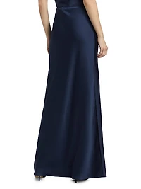 Bias Satin Maxi Skirt