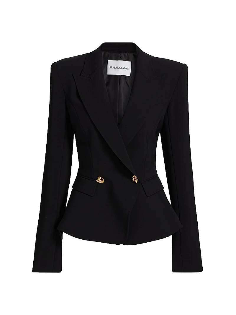 Double-Breasted Peplum Blazer