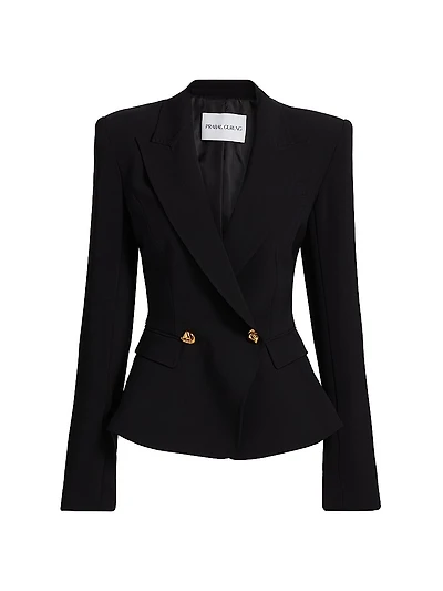 Double-Breasted Peplum Blazer