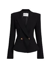 Double-Breasted Peplum Blazer