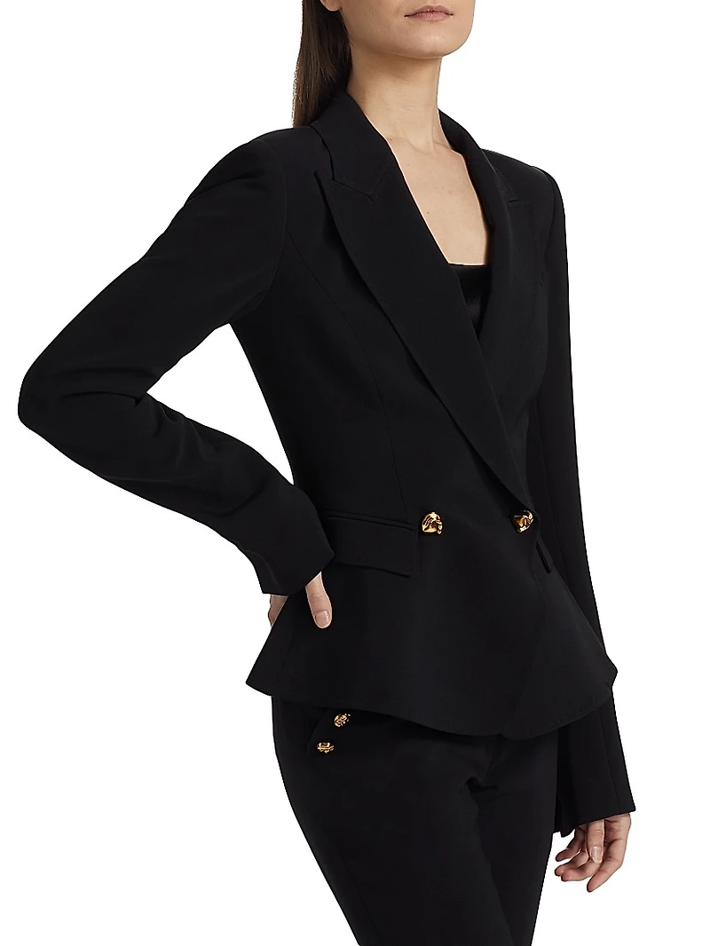 Double-Breasted Peplum Blazer