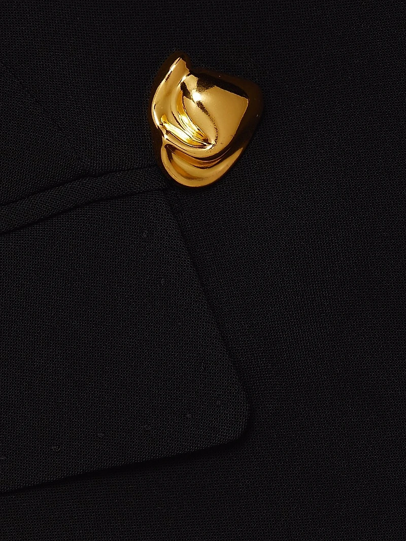 Double-Breasted Peplum Blazer