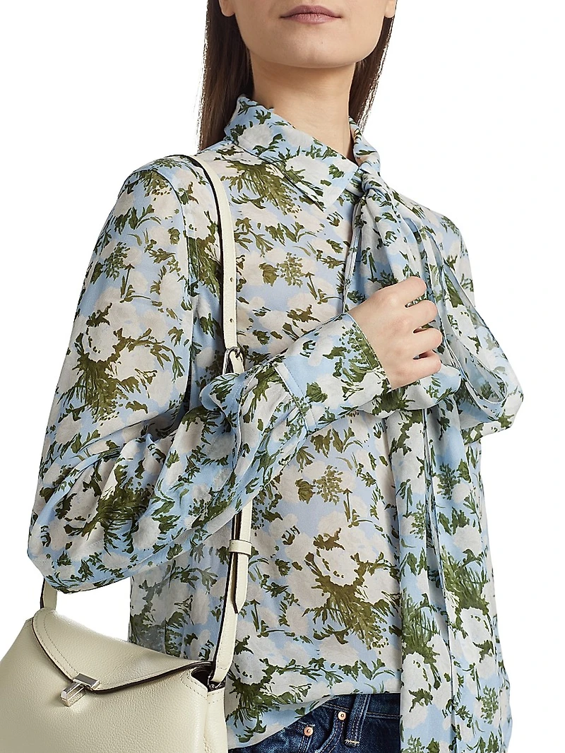 Printed Neck Tie Blouse