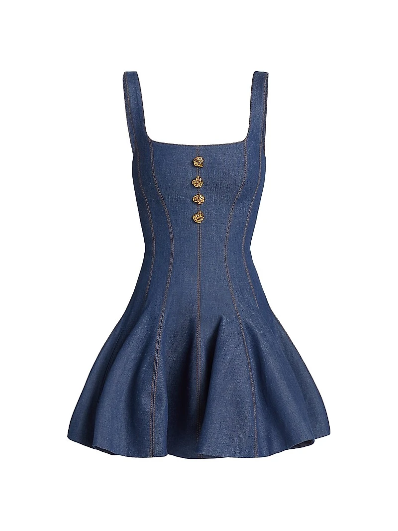 Corset Denim Fit & Flare Minidress
