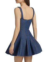 Corset Denim Fit & Flare Minidress