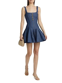 Corset Denim Fit & Flare Minidress