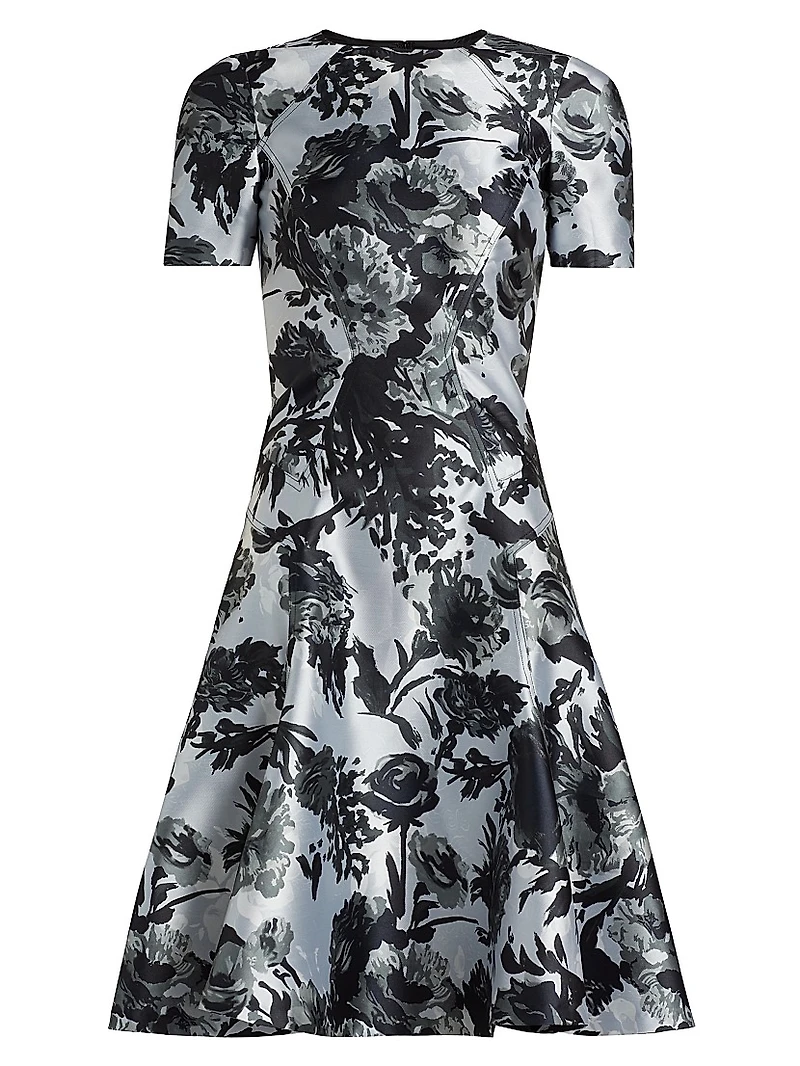 Princess Seam Short-Sleeve Fit & Flare Dress