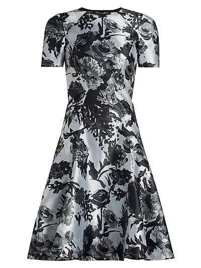 Princess Seam Short-Sleeve Fit & Flare Dress