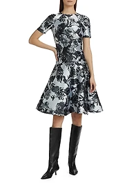 Princess Seam Short-Sleeve Fit & Flare Dress