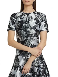 Princess Seam Short-Sleeve Fit & Flare Dress