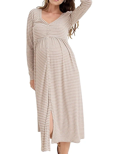 The Softest Rib Maternity Nursing Friendly Dress