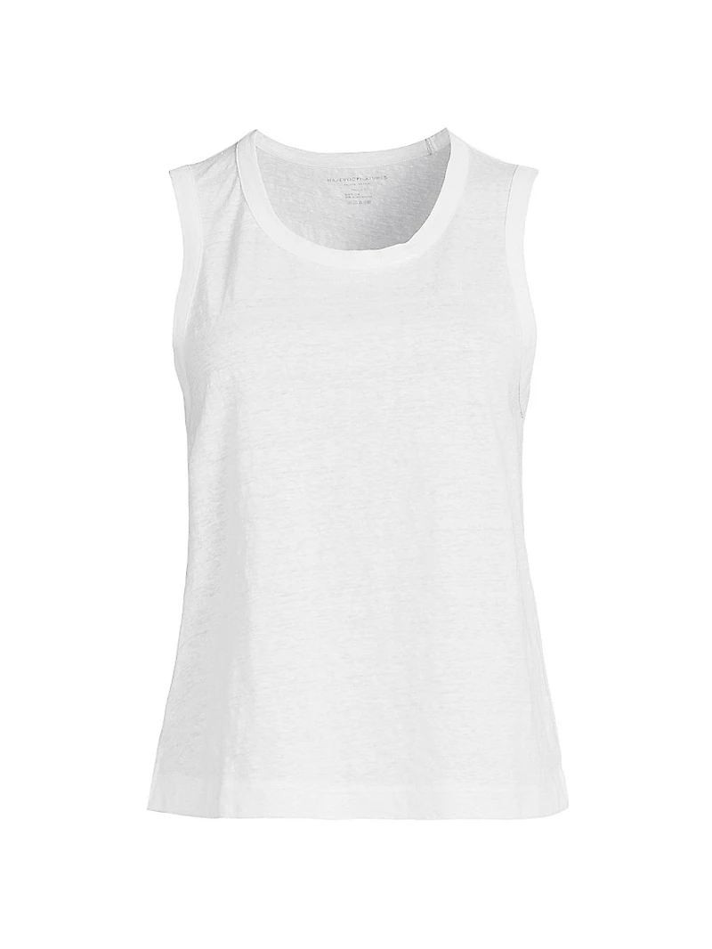Stretch Linen Crewneck Tank