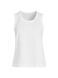 Stretch Linen Crewneck Tank