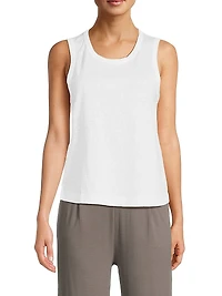 Stretch Linen Crewneck Tank