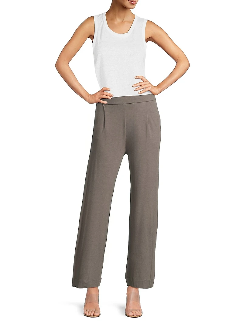 Stretch Linen Crewneck Tank