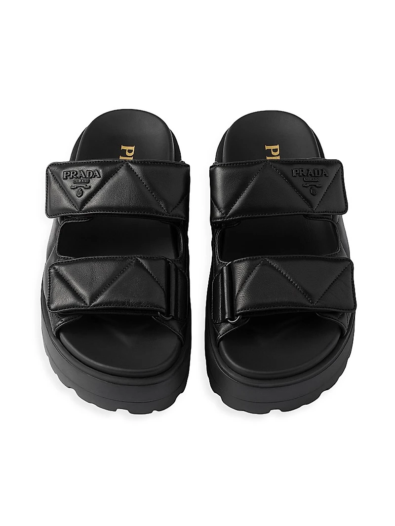 Padded Nappa Leather Slides