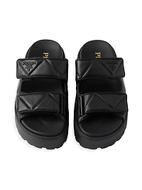 Padded Nappa Leather Slides