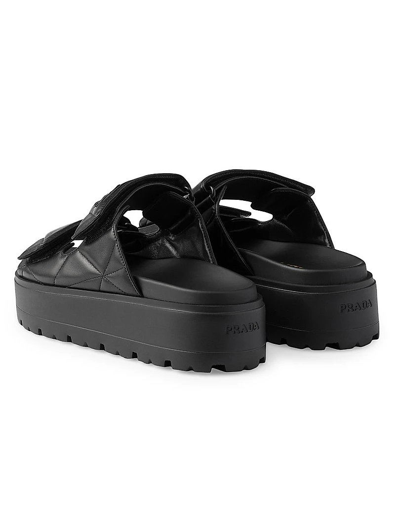 Padded Nappa Leather Slides
