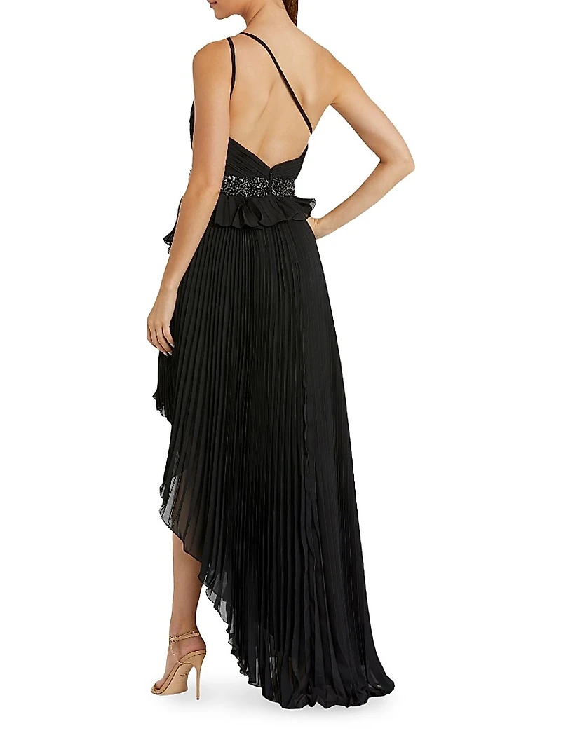 One-Shoulder Ruffled Gown