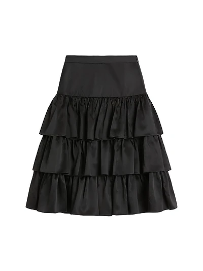 Satin Ruffle Skirt