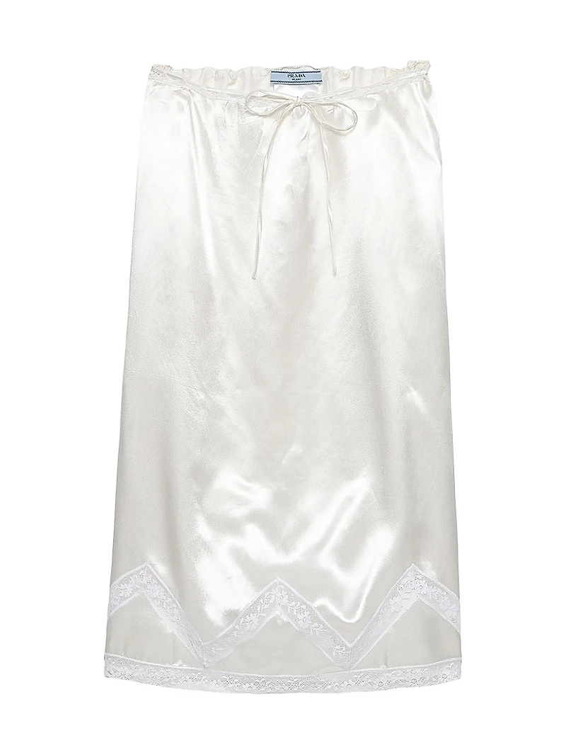 Embroidered Satin Skirt