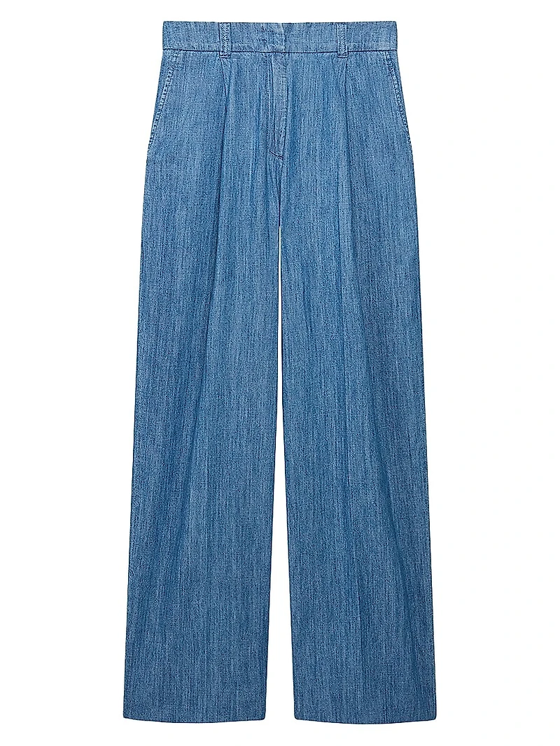 Chambray Relaxed Wide Leg Pants