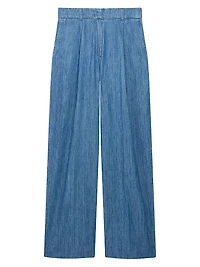 Chambray Relaxed Wide Leg Pants