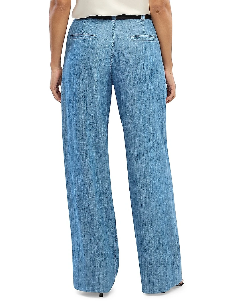 Chambray Relaxed Wide Leg Pants