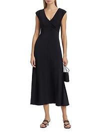 Isabel Ruched Sleeveless Midi-Dress