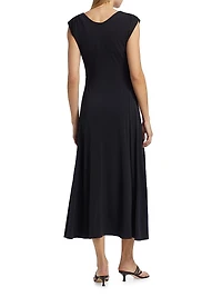 Isabel Ruched Sleeveless Midi-Dress
