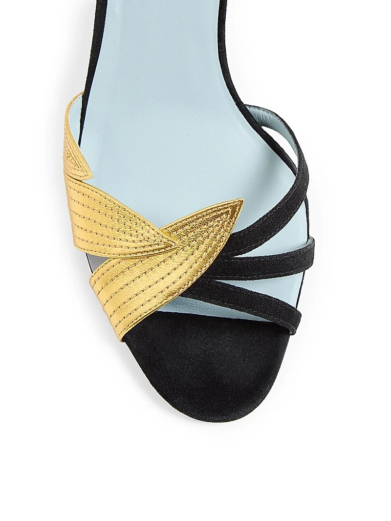 Foliefoliage Suede Slide Sandals 65MM