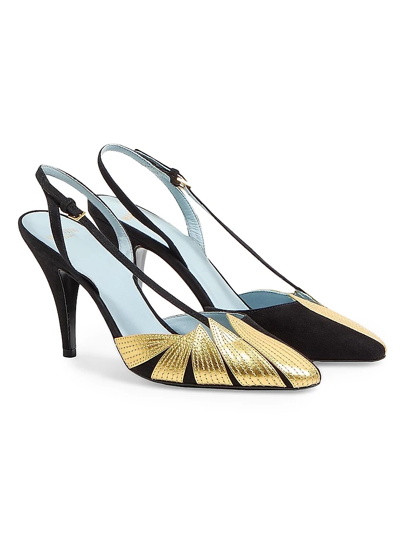 Foliefoliage Suede Slingback Pumps 90MM