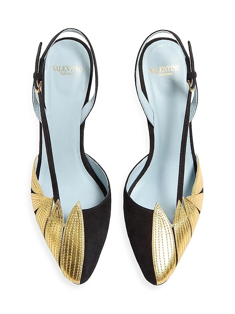 Foliefoliage Suede Slingback Pumps 90MM