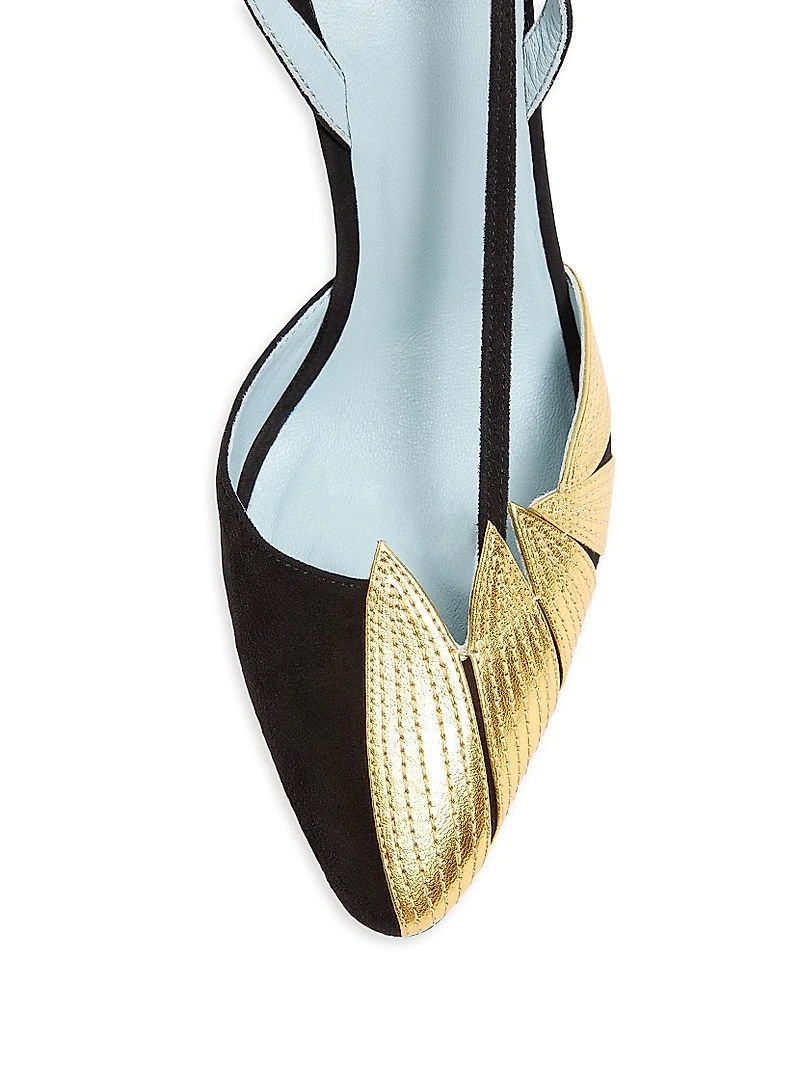 Foliefoliage Suede Slingback Pumps 90MM