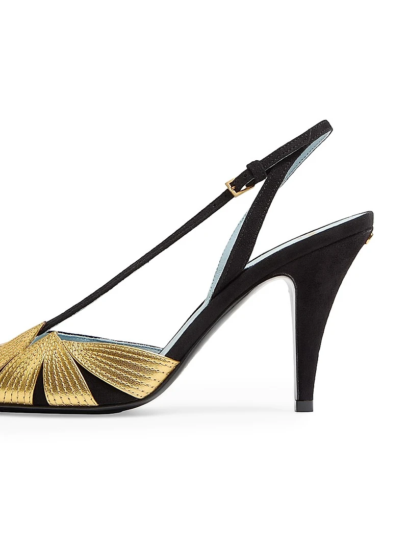 Foliefoliage Suede Slingback Pumps 90MM