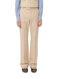 Wool Gabardine Pants with Turn-ups