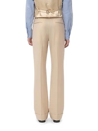 Wool Gabardine Pants with Turn-ups