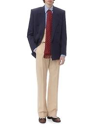 Wool Gabardine Pants with Turn-ups