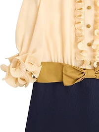 Crepe De Chine and Viscose Short Dress