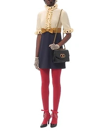 Crepe De Chine and Viscose Short Dress